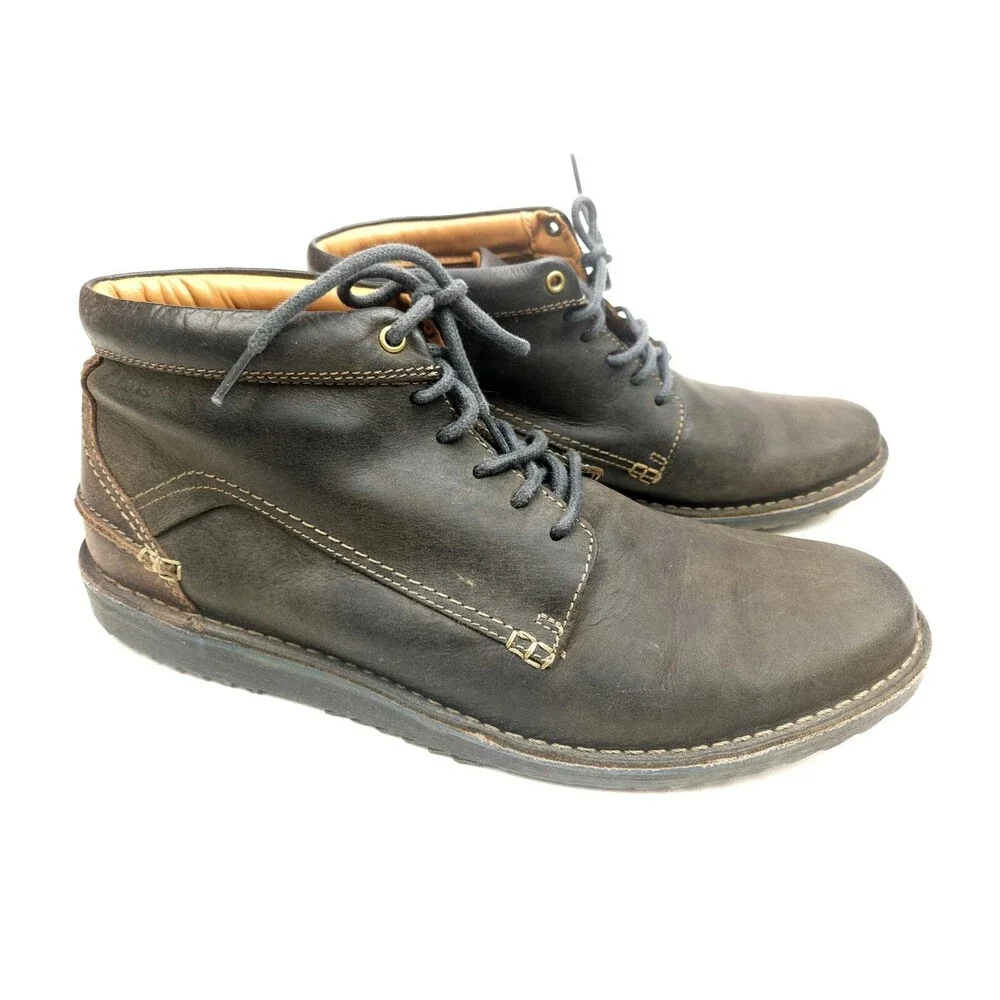 Clarks Edgewick Men's Leather Chukka Boots Shoes Casual Retro Brown Size 13 M